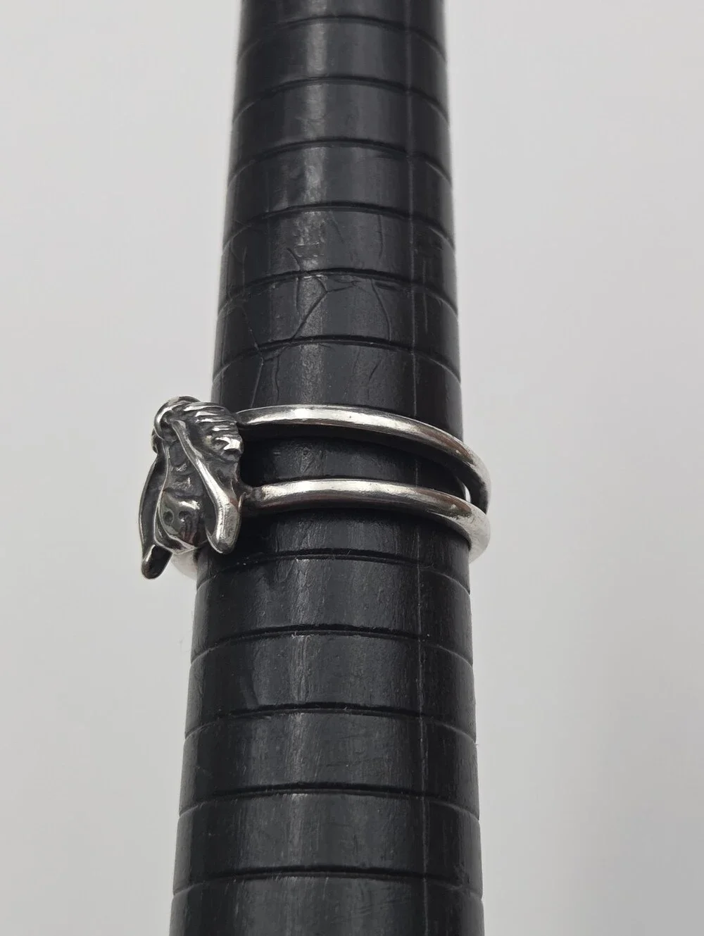 Vintage Disney Signed Sterling Silver 925 Eeyore Double Band Ring, Size 5.5